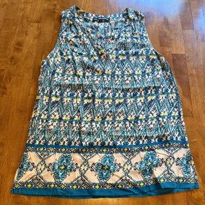 Ava Christine tank top blouse | size small | color blue and green